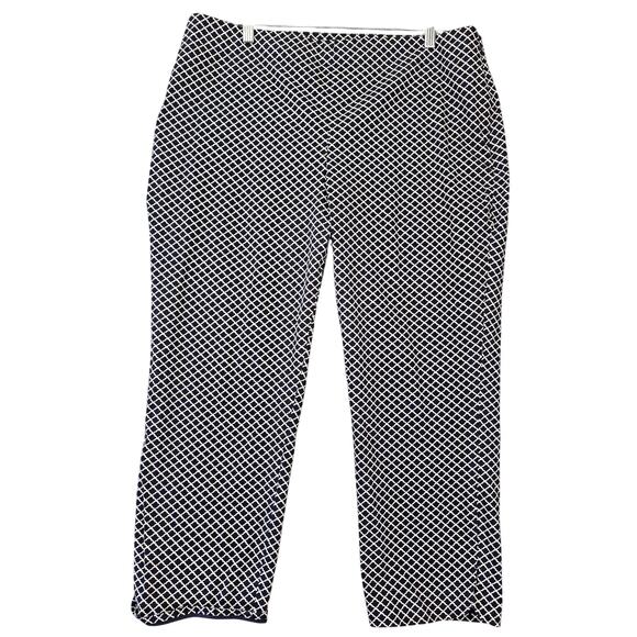 Talbots Pants - Talbots Heritage Blue Navy White Pants Stretch High Rise Y2k Chino Women Plus 16
